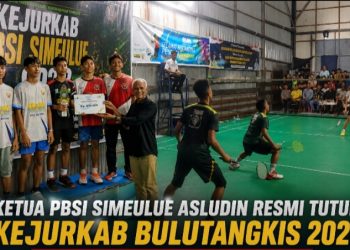 Tutup Kejurkab Bulutangkis, Ketua PBSI Simeulue Ajak Atlet Terus Kejar Prestasi